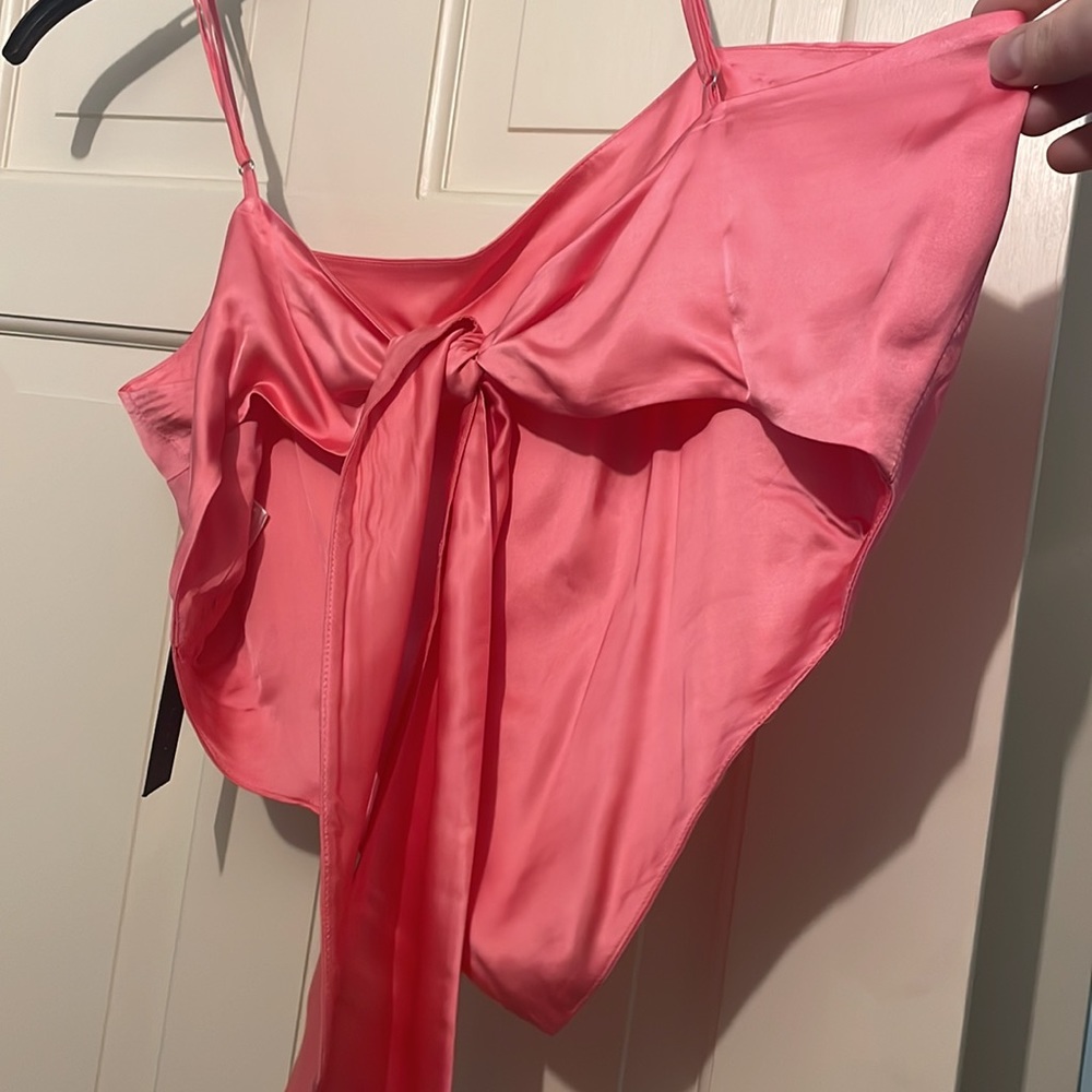 Gianni Bini Pop of Pink Cathy Blouse / Bandana Top / Crop Top - Picture 4 of 6